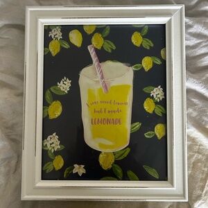 Lemonade Art Print in White Frame